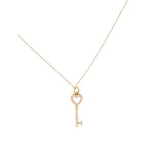 Tiffany & Co heart key 18k rose gold necklace